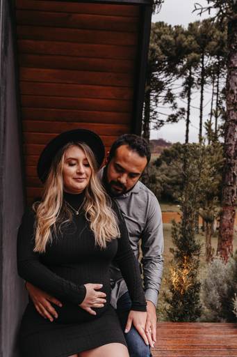 foto gestante no inverno