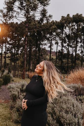 foto gestante no inverno