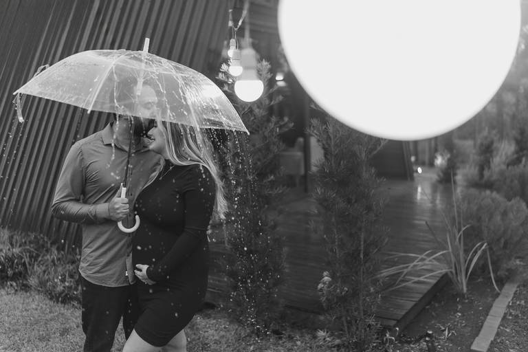 ensaio gestante na chuva