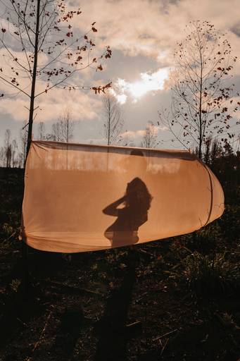 Ensaio gestante no meio da queimada