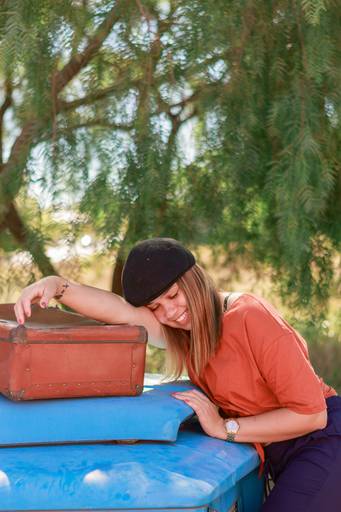 Ensaio em um carro antigo