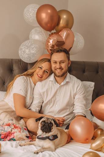 Ensaio de aniversário com balões