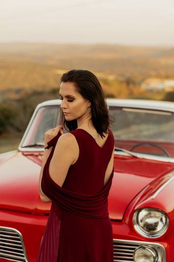 ensaio fotográfico com carro antigo