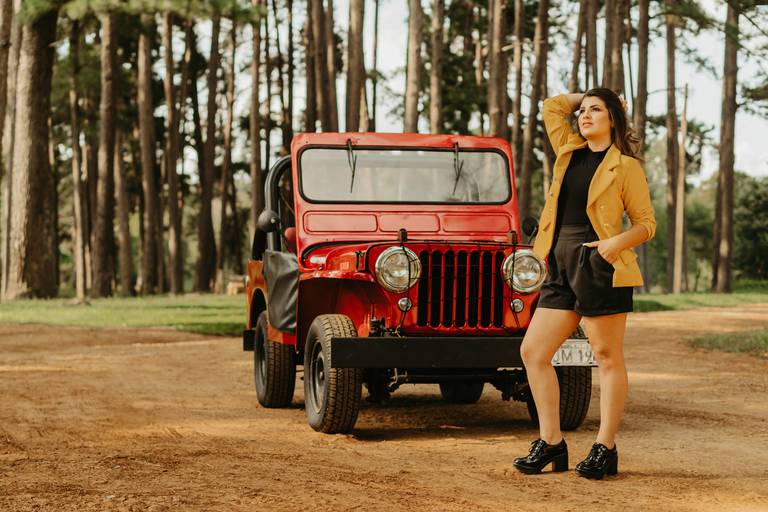 ensaio com carro antigo