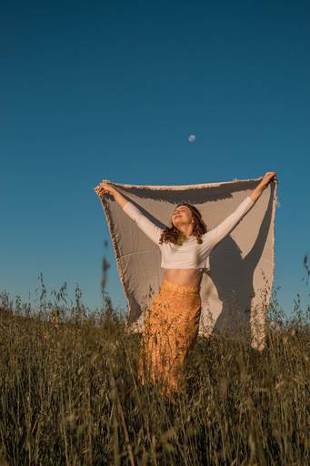ensaio feminino com manta