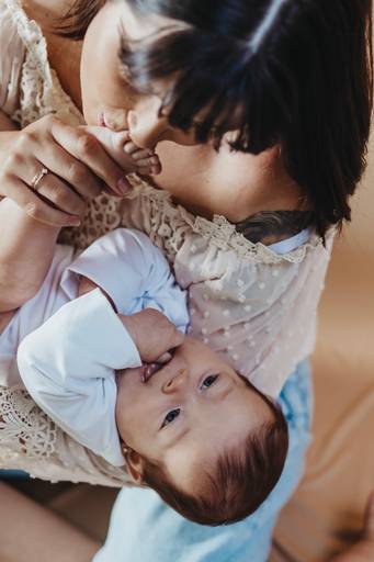 Emsaio mãe e filha bebe