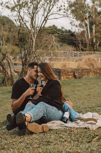 Ensaio em casal com o cachorro