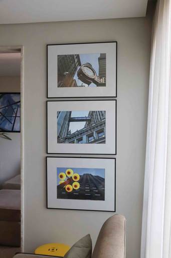Composição quadros com foto de arquitetura com paspatur. Fotos de Chicago.