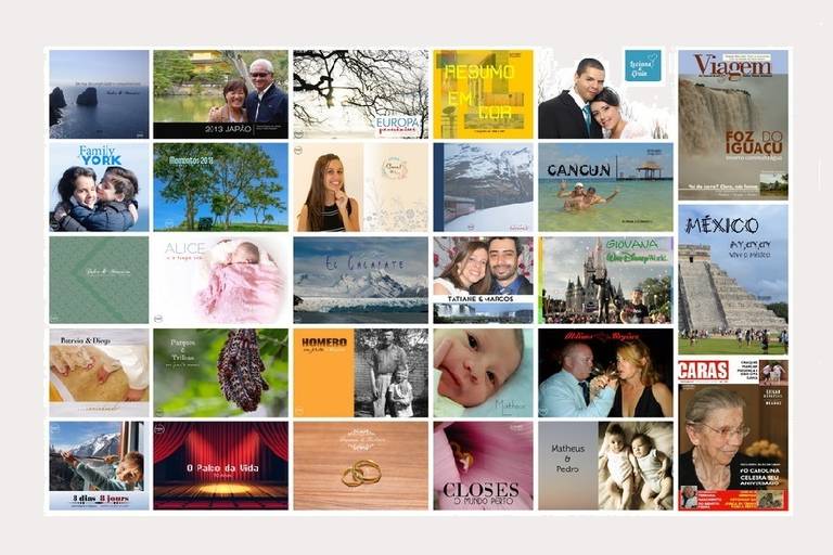 Todas capas dos álbum de fotos criadas nos últimos 7 anos