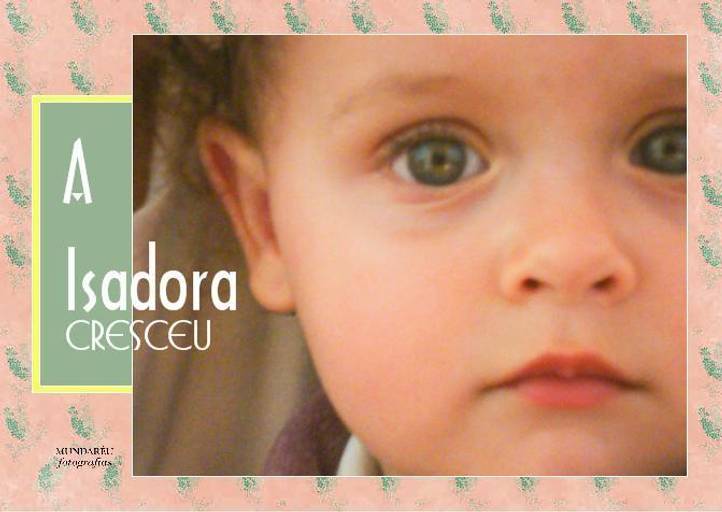 Capa álbum da Isadora com três anos Santo André SP