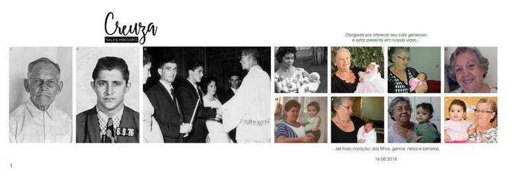 Página de abertura do álbum de família Creuza Sales Boituva SP