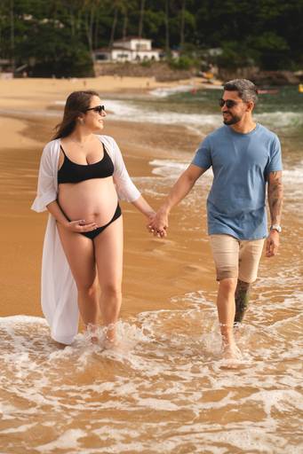 ensaio de gestante na praia