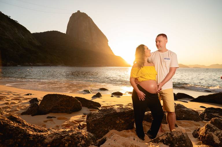 ensaio de gestante na praia