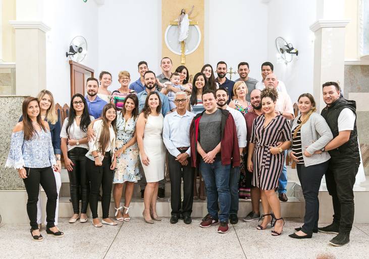 Fotos da cerimônia e festa de batismo do pequeno Pietro, na paróquia Santo Antônio, no bairro de Santo Amaro em São Paulo.