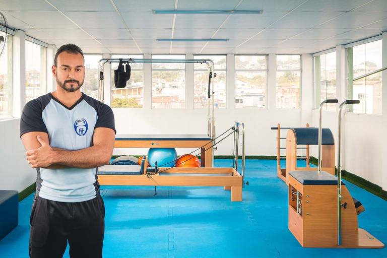 Retrato do educador físico Davids Lima, do Aptusfit.