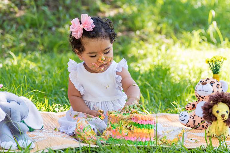 Ensaio fotográfico Smash the Cake Luíza