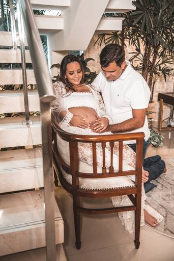 Ensaio gestante estúdio esperando Davi