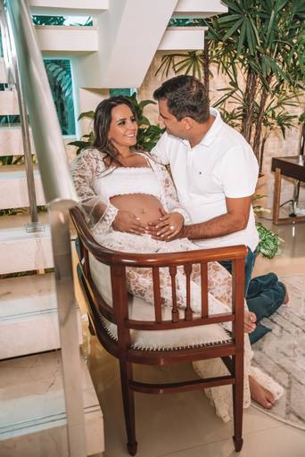 Ensaio gestante estúdio esperando Davi