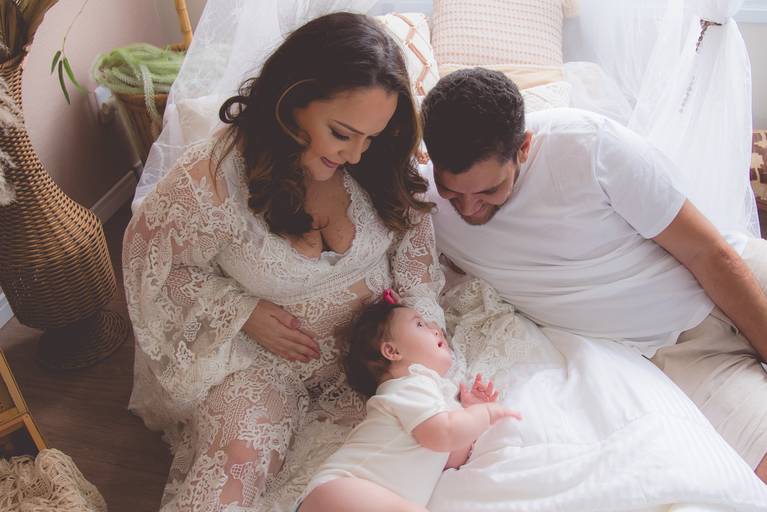 Ensaio gestante estúdio a espera da Estela 