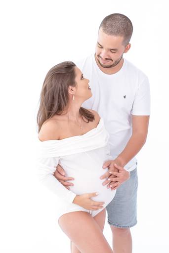 Ensaio gestante estúdio esperando Davi