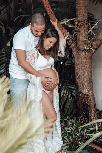 Ensaio gestante estúdio esperando Davi