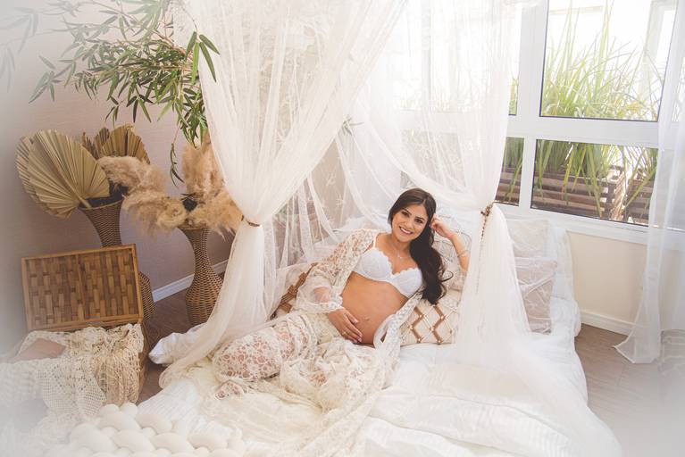 ensaio gestante estúdio