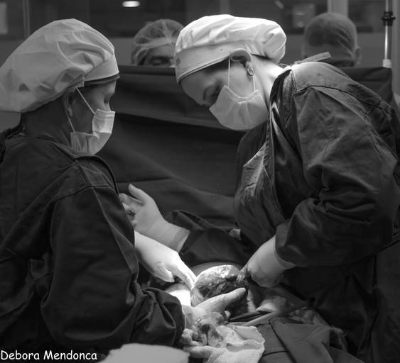 Foto parto chegada Alice