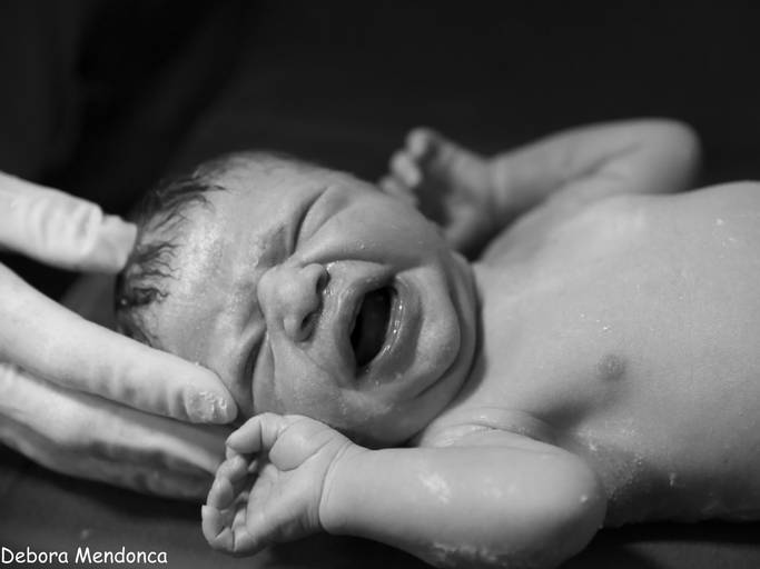 Foto parto chegada Alice 