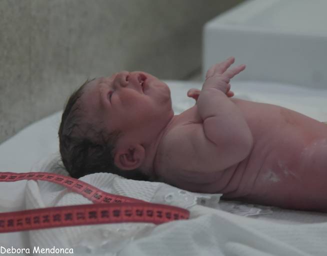 Foto parto chegada Alice