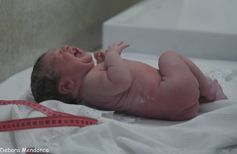 Foto parto chegada Alice