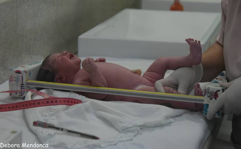 Foto parto chegada Alice