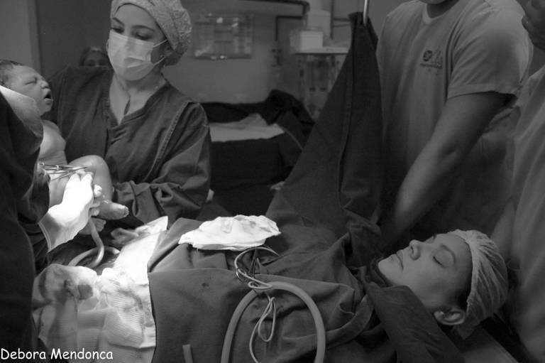 Foto parto chegada Arthur