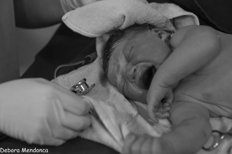 Foto parto chegada Arthuur