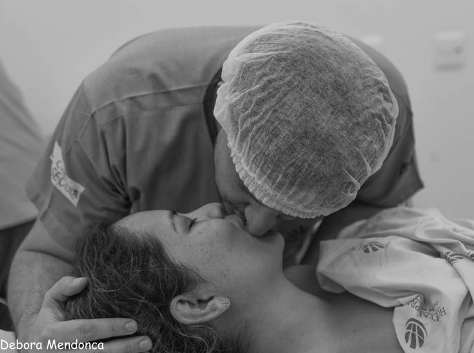 Foto parto chegada Helena