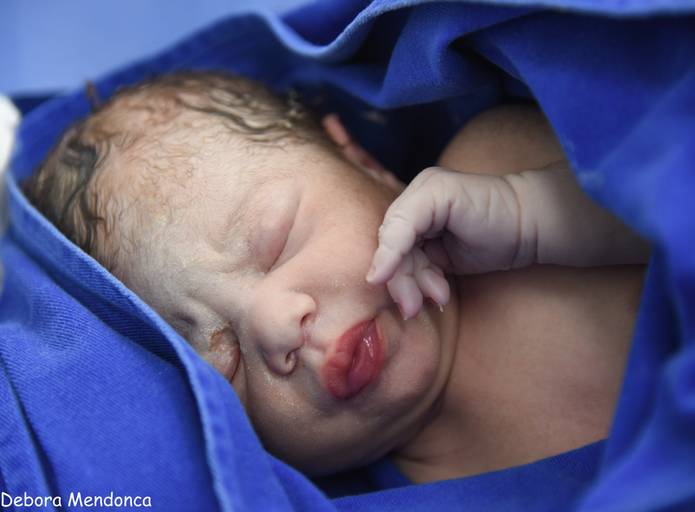 Foto parto chegada Helena