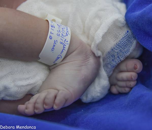 Foto parto chegada Helena