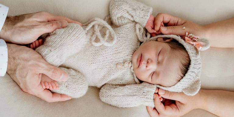 luz do sol fotografia newborn