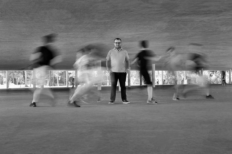 Rodrigo Vieira no parque do Ibirapuera