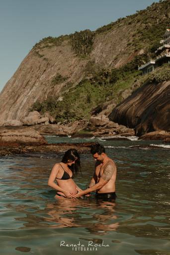 ensaio gestante amanhecer praia de Itacoatiara Niterói
