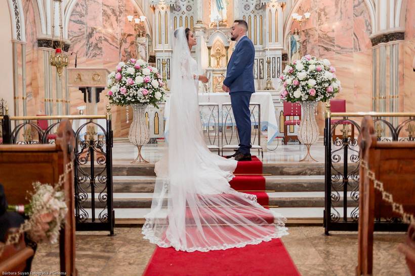 Juliana e Afonso | Casamento na Basílica de Lourdes, BH - Cerimônia noturna na Igreja