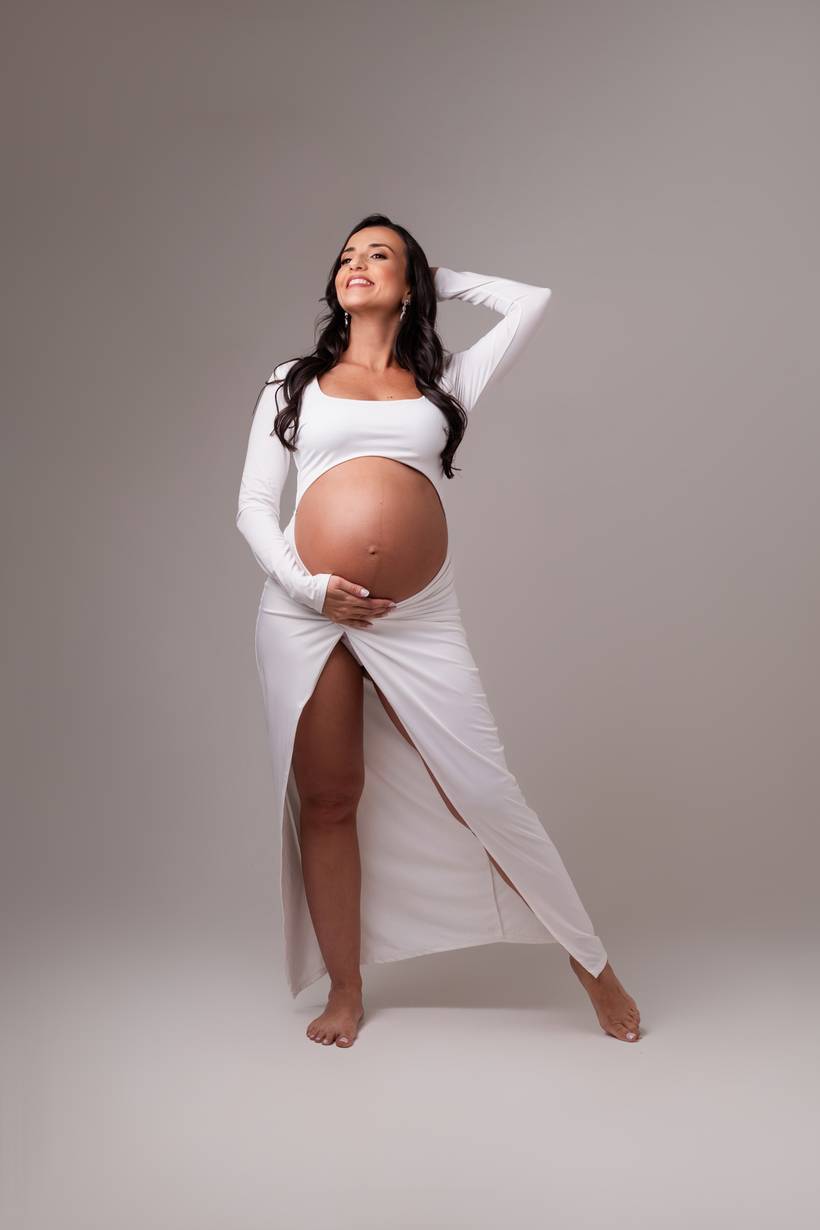 Vestido Branco - Abertura na Barriga