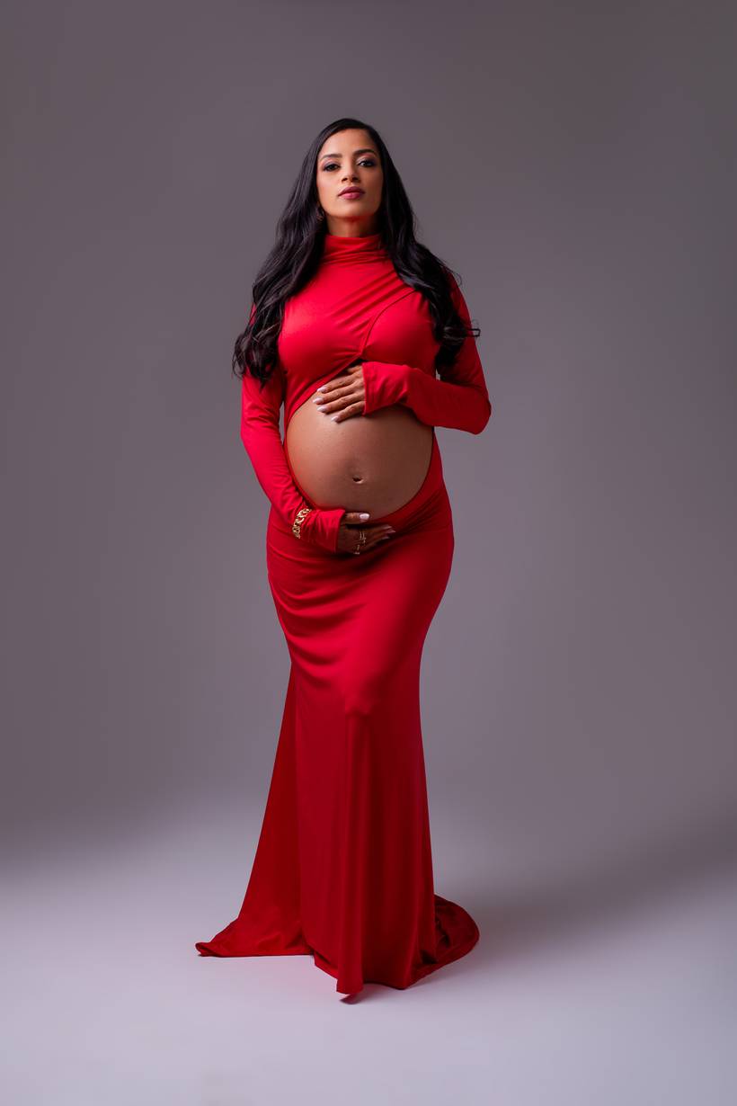 Vestido Vermelho - Abertura na Barriga