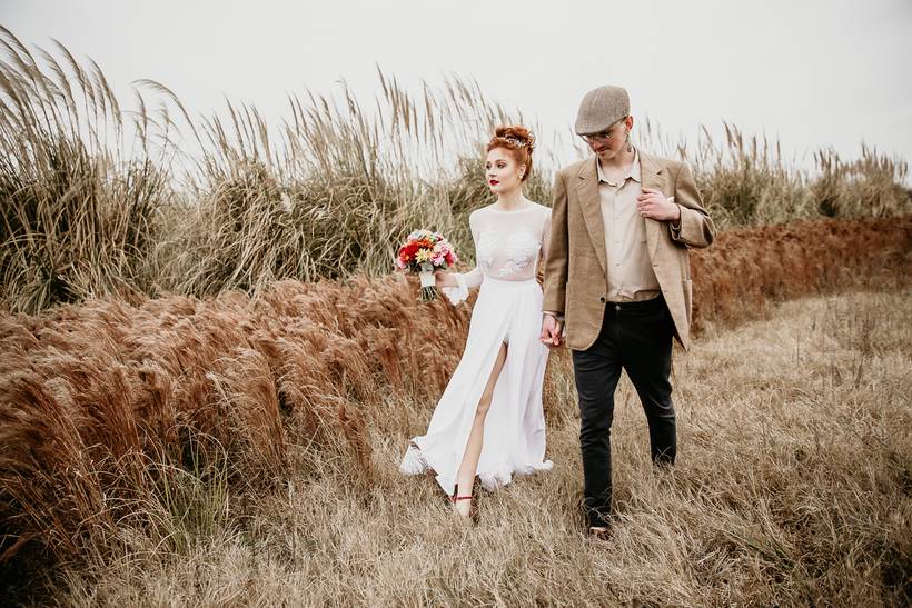 Retratos de Novios el día de la boda.