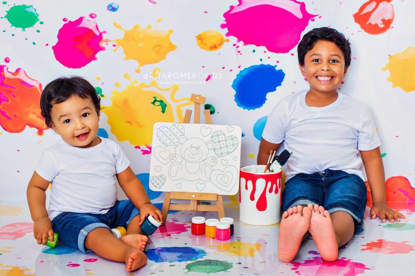 Mini sessão temática | Brincando de tintas